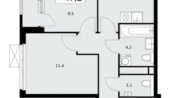 Apartamento 2 habitaciones en poselenie Sosenskoe, Rusia