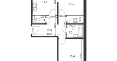 Mieszkanie 2 pokoi w Nekrasovka District, Rosja