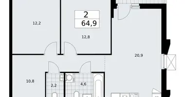 2 room apartment in Troitsk, Russia