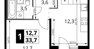 Mieszkanie 1 pokój w Leninsky District, Rosja