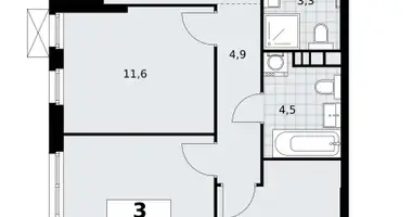 Apartamento 3 habitaciones en South-Western Administrative Okrug, Rusia