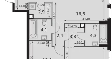 Appartement 3 chambres dans North-Western Administrative Okrug, Fédération de Russie