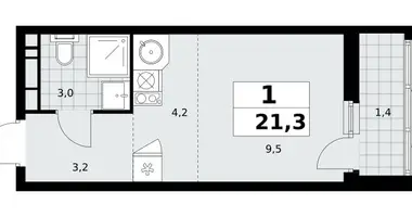 Appartement 1 chambre dans Moscou, Fédération de Russie