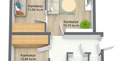 Apartamento 3 habitaciones en Klaipeda, Lituania