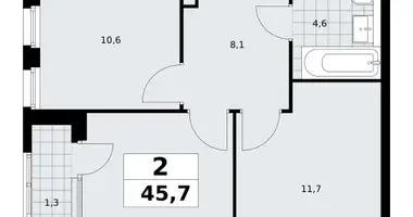 Wohnung 2 zimmer in Südwestlicher Verwaltungsbezirk, Russland