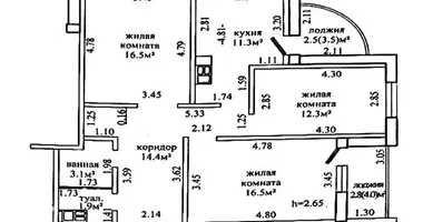 3 room apartment in Hrodna, Belarus