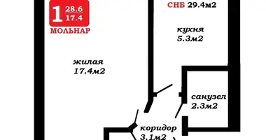 Apartamento 1 habitación en Minsk, Bielorrusia