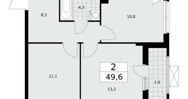 Wohnung 2 zimmer in poselenie Sosenskoe, Russland