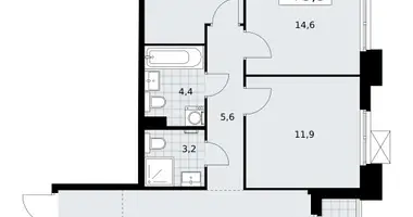 3 room apartment in Troitsk, Russia