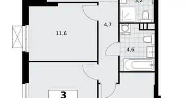 Wohnung 3 zimmer in Südwestlicher Verwaltungsbezirk, Russland