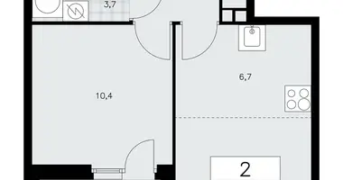 Apartamento 2 habitaciones en poselenie Sosenskoe, Rusia