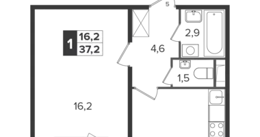 Apartamento 1 habitación en Moscú, Rusia