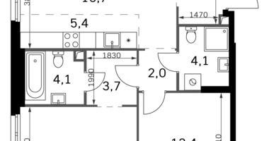 Apartamento 3 habitaciones en North-Western Administrative Okrug, Rusia