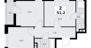 Wohnung 2 zimmer in poselenie Sosenskoe, Russland