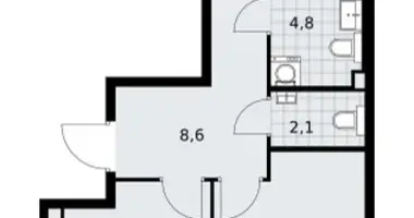 2 room apartment in Troitsk, Russia
