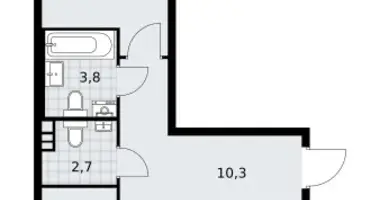 Apartamento 2 habitaciones en poselenie Sosenskoe, Rusia