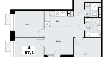 Apartamento 4 habitaciones en poselenie Sosenskoe, Rusia