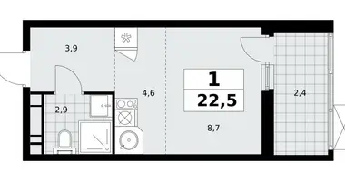 Apartamento 1 habitación en Moscú, Rusia