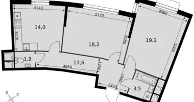 Apartamento 2 habitaciones en Razvilka, Rusia