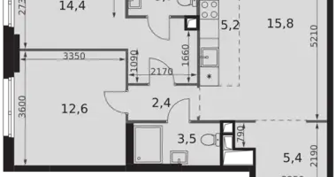 Wohnung 3 zimmer in Moskau, Russland