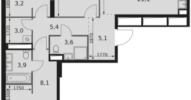 Appartement 3 chambres dans Moscou, Russie