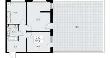 Apartamento 2 habitaciones en poselenie Sosenskoe, Rusia