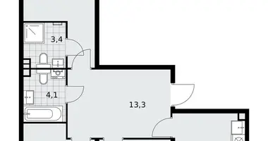 Apartamento 3 habitaciones en poselenie Desenovskoe, Rusia