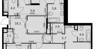 Apartamento 4 habitaciones en North-Western Administrative Okrug, Rusia