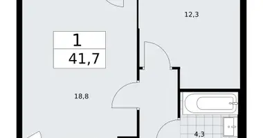 Wohnung 1 zimmer in Troizk, Russland