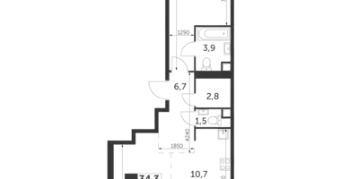 2 room apartment in Konkovo District, Russia