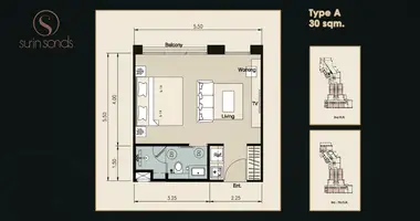 Studio apartment 1 bedroom in Phuket, Thailand