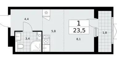 Apartamento 1 habitación en poselenie Sosenskoe, Rusia