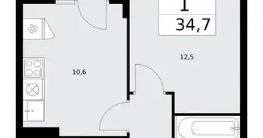1 room apartment in Troitsk, Russia