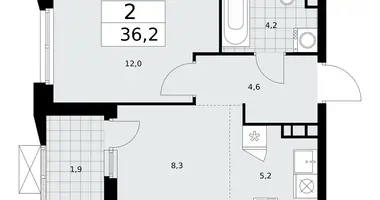 Appartement 2 chambres dans poselenie Sosenskoe, Fédération de Russie