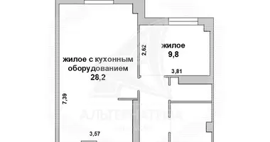 Apartamento 2 habitaciones en Pruzhany, Bielorrusia