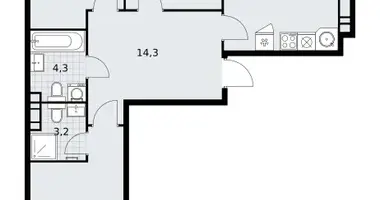 3 room apartment in Vnukovo, Russia