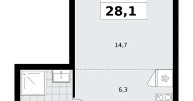 1 room apartment in Troitsk, Russia
