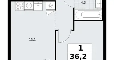 Apartamento 1 habitación en Troitsk, Rusia
