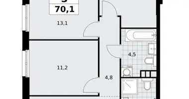 3 room apartment in South-Western Administrative Okrug, Russia