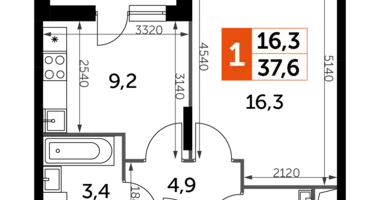 Квартира 1 комната в Развилка, Россия