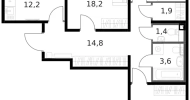 Appartement 3 chambres dans Moscou, Russie