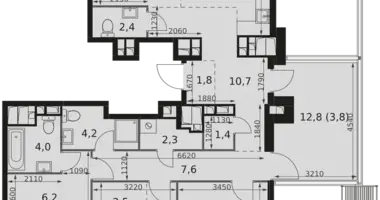 Apartamento 4 habitaciones en Moscú, Rusia