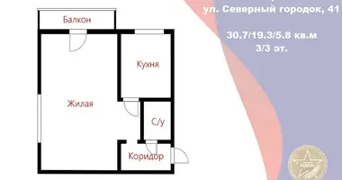 1 room apartment in Biaroza, Belarus