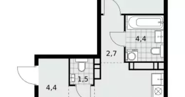3 room apartment in Moscow, Russia