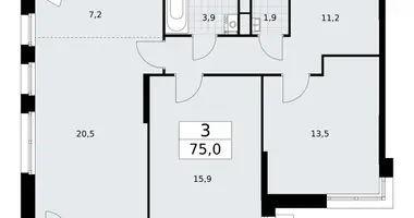 3 room apartment in Vnukovo, Russia