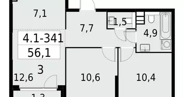 Wohnung 3 Zimmer in Südwestlicher Verwaltungsbezirk, Russland
