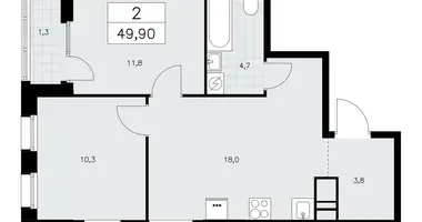 Apartamento 2 habitaciones en poselenie Sosenskoe, Rusia