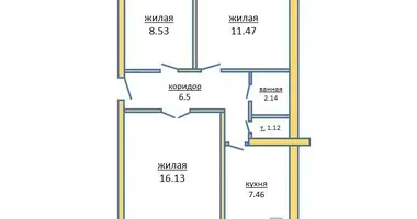 Apartamento 3 habitaciones en Pinsk, Bielorrusia