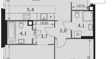 Appartement 3 chambres dans Moscou, Russie