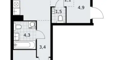2 room apartment in Kommunarka, Russia